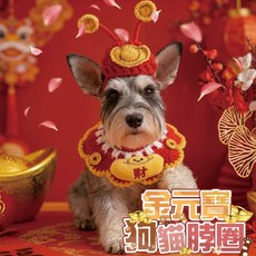 WULA烏拉 金元寶寵物新年裝扮脖圈, 1個, NA