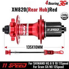 Nanlio XM820 전면 또는 자전거 허브 120T 소음 산악 NBK 밀폐 베어링 8-11 28/32/36 홀 6 폴