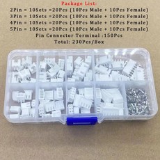 상자 와이어 커넥터 키트 피치 터미널 암수 하우징 핀 헤더 어댑터, 1. XH2.54mm 230Pcs Box