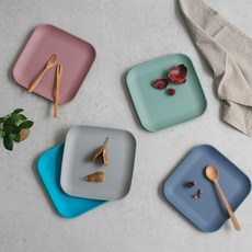 파스텔 실리콘 사각접시(무광) - 5color, 다크블루, 1개