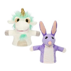 블루y Unicorse & Bob Bilby 손 인형 플러시 2팩 - 20.3-22.9cm(8-9인치) 부드러운 디럭스 원단 자수 디테일 유아 손에 적합 상상력 넘치는 놀