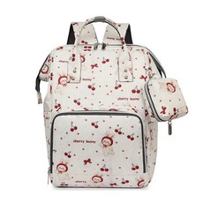 DFMEI 新款多功能雙肩單肩媽咪包時尚大容量母嬰包雙肩包, 米白