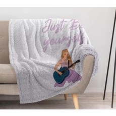 Allenjoy 144.8cm X 127cm Be True Spirit 담요 기타 소녀 아트 담요 소파 침대 거실 장식 부드럽고 내구성 있는 세탁 가능