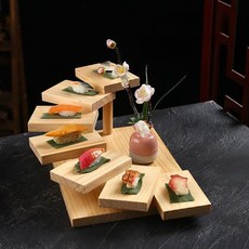 스시 나무 원목 소고기 플레이팅 계단, 원형 3단 사다리