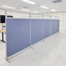 진웅파티션 45T PVC 높이 1800 상부 투명 유리 사무실 가림막 파티션 칸막이 (부속별도), 코너기둥