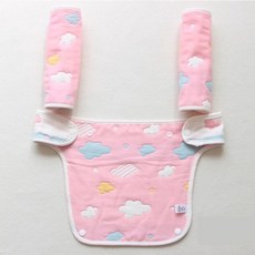 愛兒寶背巾口水巾 腰凳前墊 肩帶口水巾 親膚柔軟 多功能設計 方便清洗, 1個, B款粉彩雲前墊+肩帶, 粉彩