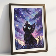 톰앤토미e 오로라 ab컬러 사각 스퀘어 비즈 검정 고양이 보석 십자수 30*40, 1개, 깜냥이