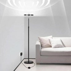 LED 落地燈 18W 暖白光, 白光，向上發光。黑色燈體-按鈕款, 1個