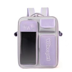 YBTcc pet 寵物後背包 透明透氣便攜外出旅行包, 1個, 紫色