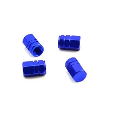 호환 알루미늄 합금 차량 타이어 밸브 캡 에어더스트 방수 타이어 림 스템 커버 차량 바이크 오토바이 자전, 05 4pcs Blue