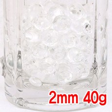 와이지알씨 크리스탈볼 40g 하이드로 소일 워터젤 고흡수성수지 수정토 대체토양 수경재배 방향제 개구리알모양, 크리스탈볼 2mm 40g 투명, 2800개, 0.014g