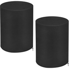Klmnop 55 갤런 드럼 커버2팩 드로스트링 및 자외선 차단 기능이 있는 25 x 37 인치 210D 옥스포드 천 방수 커버 야외 물 저장용 레인 배럴 커버 눈 먼지 방지블, Black