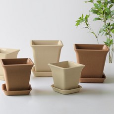 텃밭 화분 베란다 정원 식물 재배 원예 식재 화단, 가든 사각 화분세트, 2호_베이지, 1개, 가든 사각 화분세트 2호 베이지