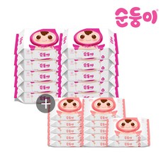 (세트) 순둥이 베이직 캡형 80매 10팩+무향 엠보싱 휴대용 캡형 20매 12팩 (BC-01+cB휴12), 1개