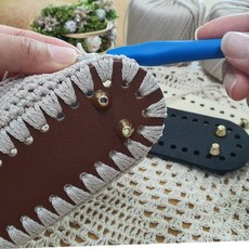 타원형 코바늘 뜨개 가방바닥 가죽밑판 브라운, 상세페이지 참조, 1