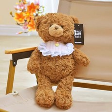 수제 테디베어 곰인형 수면인형 애착인형 곰돌이 선물 러블리, 1개, M. 분홍색 턱받이