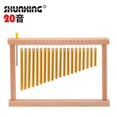 윈드차임벨 36음 오르벨 오르프 연주 사운드 교구, 1개, 2_20음 나무 프레임 골드