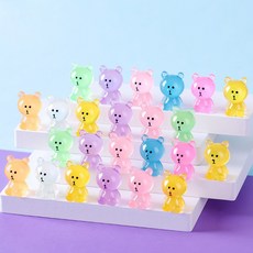 미니어처 곰돌이 야광 장식 22.9cm 인테리어 미니어쳐 어린이방 롱샴미니백 8색 선택, No. 1 퍼플 ___10개