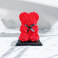 도모도 향기나는 플라워 인형 베어 명품 샤넬향 장미디자인 기념일 생일 행사 선물용 레드, 라뉘드 퍼퓸(입생로랑type)