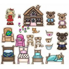 골디락스 세 곰 펠트 피규어 플란넬 보드 스토리 작은, small