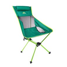 Cascade Mountain Tech 야외 하이 백 경량 캠프 의자 헤드레스트와 휴대용 케이스 포함 블랙 101896, 초록색