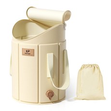 可折疊過膝泡腳桶 加高設計 七小時長效保溫 附贈收納袋 居家SPA足浴體驗, 帶蓋款-泡腳桶, 1個