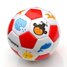 專業級兒童足球 幼兒園運動寶寶專用粘閤皮球 正版卡通圖案 高顔值玩具, 1個, 動物白加紅