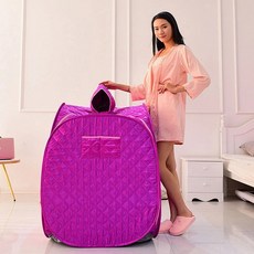 휴대용 스팀 사우나 텐트 1인 2인용 전신 관리, 1인용 보라색