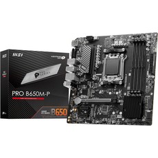 MSI PRO B650MP V1 마더보드 MicroATX AMD Ryzen 900080007000 시리즈 프로세서 지원 AM5 DDR5 메모리 부스트 6000MHz오버클럭, M-ATX, PRO B650M-P