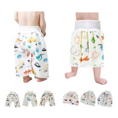 입는 아기 방수패드 유아 방수매트 방수요 배변훈령 소변훈련 야뇨증, 1개, 공룡 치마