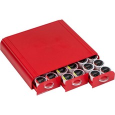 마인드 리더 싱글 서브 커피 포드 정리함 서랍 3개 용량 36개 조리대 12.25 L x 13.5 W 2.5 H 화이트, 36 Capacity, Red