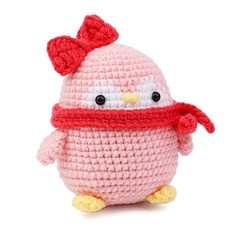 DIY 코바늘인형뜨기 손뜨개인형 패키지 올인원키트, 19 펭귄 (핑크), 1세트