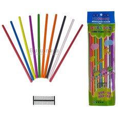 칼라공작 수수깡 10p 만들기 미술 체험학습, 1개, 무지개색