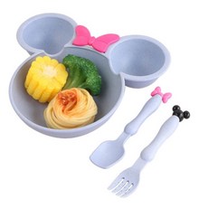 캐릭터 식기 실리콘이유식용기 아기식판 캐릭터식판, 2귀요미식기-아이보리