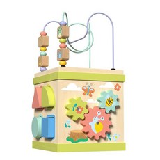 兒童木製多功能益智繞珠百寶箱嬰幼兒早教智力開發親子玩具遊戲, 1個, 森林動物繞珠箱:如圖所示