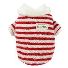 Babby&Me 寵物條紋保暖衣, 紅色條紋, 1個