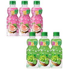 해태 코코팜 페트 음료 2종 각 3개씩(피치핑크복숭아/포도), 6개, 300ml