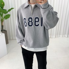 Street J LOGO圖案半拉鍊長袖T恤