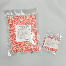 슈가스프링클] 삼색미니하트 토핑 식용 데코레이션 발렌하트미니 12g 소포장, 2개