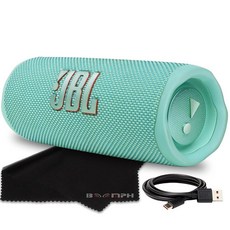 JBL Flip 6 휴대용 블루투스 무선 스피커 IP67 방수 및 방진 내장 배터리 - 화이트 - 이동 중 사운드 경험을 위한 Boomph의 종합적인 궁극의 성능 천 솔루션, 청록색