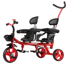 세발 쌍둥이 자전거 연년생 보행기 가족 삼륜 2인용 트윈 자매 트라이크, 3. 화이트