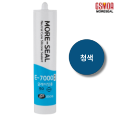 일반용 청색 실리콘 실란트 걸레받이 외부용 건축용 실링 창문 창호 유리 창틀 비초산 실리콘 모아실 E-7000, 1개