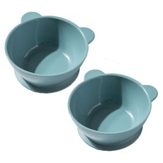 유일코리아 국산 실리콘 곰돌이 유아 간식그릇 (뚜껑포함), 다크민트(2p), 1세트