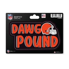 148571 Rico Industries NFL 풋볼 캐롤라이나 팬서스 빈티지 룩 4\" X 6\" 데칼, Cleveland Browns Sketch Look