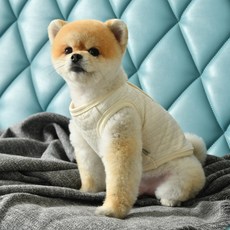 카니쿨라 오가닉 강아지 옷 조끼 실내복 내복 누빔 수면조끼 잠옷 XS-XL, 1개, 1. 오가닉 바닐라 무지