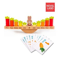 원목 토끼 저울놀이 수학공부 유아 수세기 교구 당근 숫자 블록 두뇌개발 36개월 이상 유치원 단체선물, 1개
