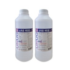 다나제약 소독용 에탄올 1L 알코올83% 방역 소독제 학교 관공서 소분용 소독제, 2개