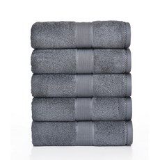 록신 프리미엄 호텔수건 레이온 40수 180g 40x90 부드럽고 항균력 좋은 수건 욕실용 가정용 선물용 다용도 고급 타올, 5개, 연회색