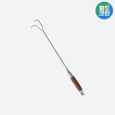 월드크린 더블 후크 갈고리 갈퀴 우드 핸들 50cm 잡초제거 작업 도구 고리형 농기구 갈쿠리 쇠스랑