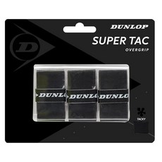 Dunlop SPORTS 스포츠 SUPER 슈퍼 Tac 테니스 오버그립 3팩 블랙, Black